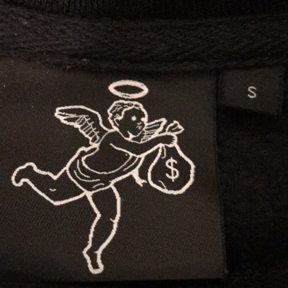 Muerte sz Small Hoodie “Just Hustle” black cotton white graphic excellent condit - Picture 5 of 11